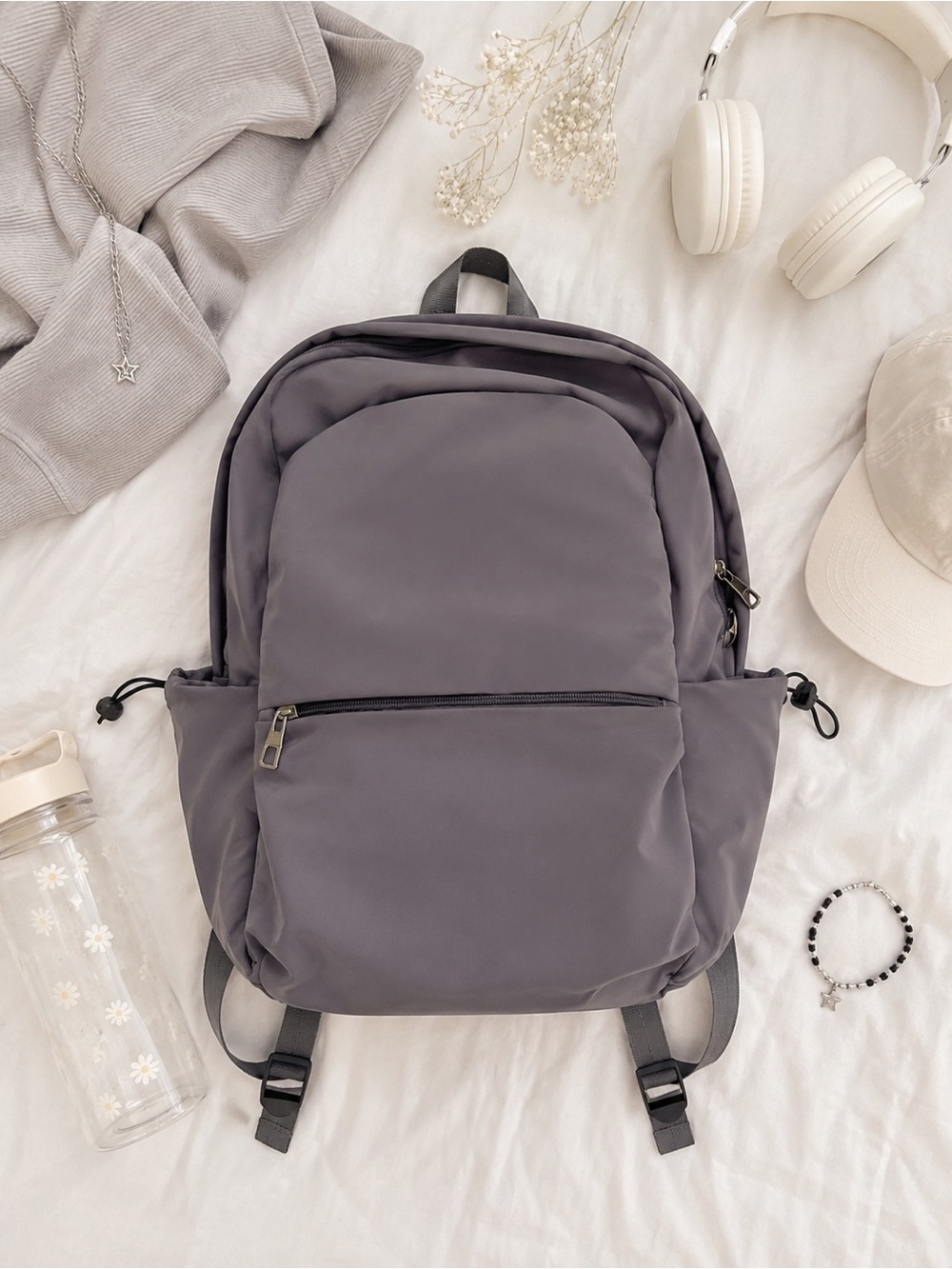Minimal Everyday Greyish Purple Backpack
